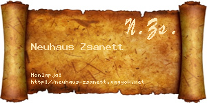 Neuhaus Zsanett névjegykártya